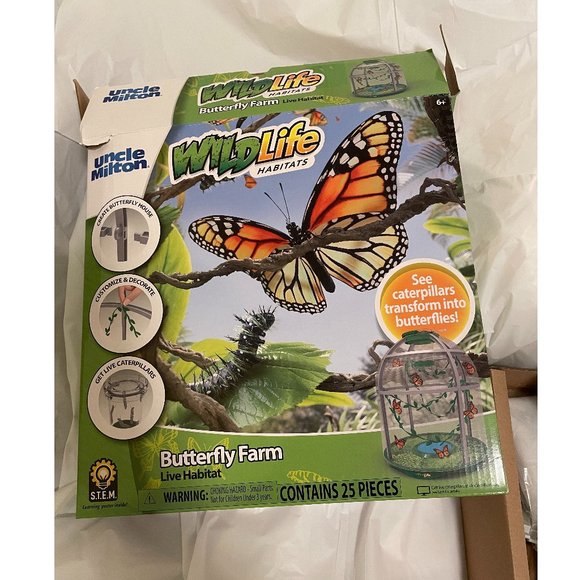 Uncle Milton Toys Butterfly Farm Live Habitat Nature Learning Toy